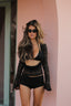 Solei | Sheer Lace Three-Piece Set Black