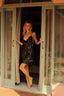 Velour Sparkle Mini Dress Black