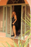 Velour Sparkle Mini Dress Black