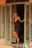 Velour Sparkle Mini Dress Black