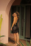 Velour Sparkle Mini Dress Black