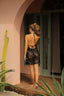 Velour Sparkle Mini Dress Black