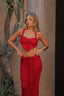 Crimson Flame | Ruched Maxi Dress