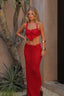 Crimson Flame | Ruched Maxi Dress
