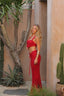 Crimson Flame | Ruched Maxi Dress
