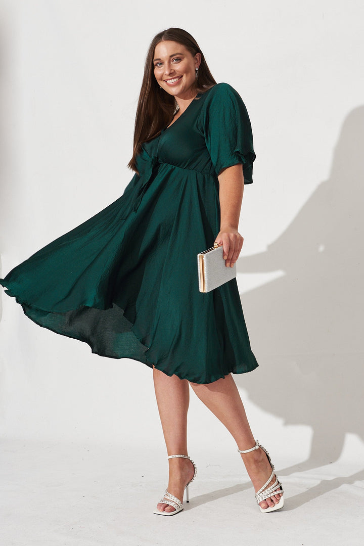 Helsinki Dress in Emerald Green