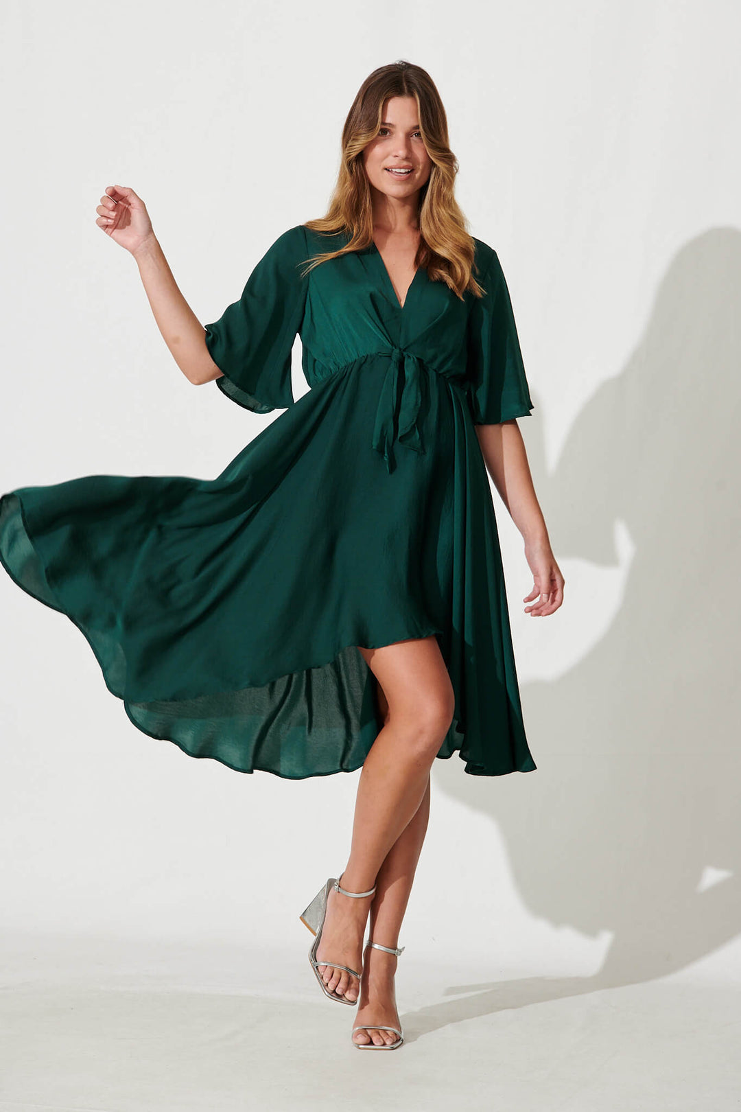 Helsinki Dress in Emerald Green