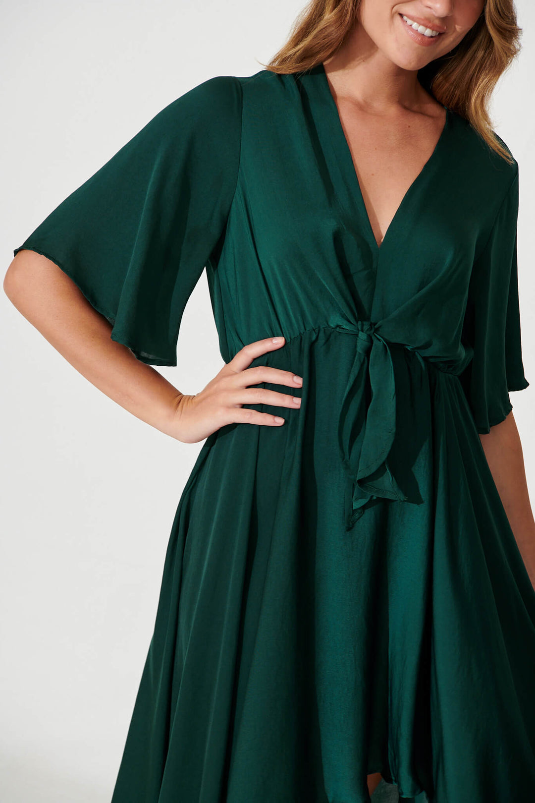 Helsinki Dress in Emerald Green