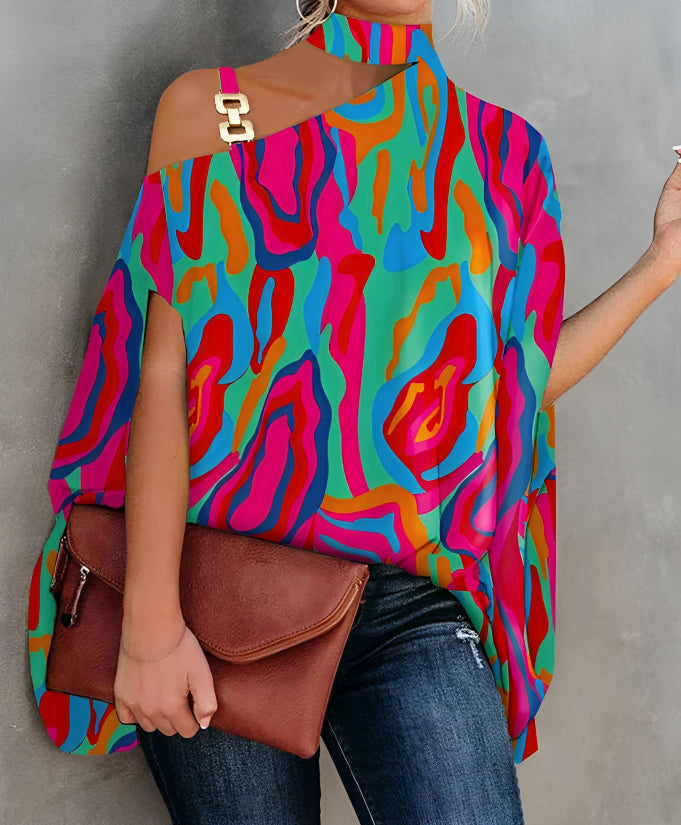 Janice - Colorful short-sleeve blouse