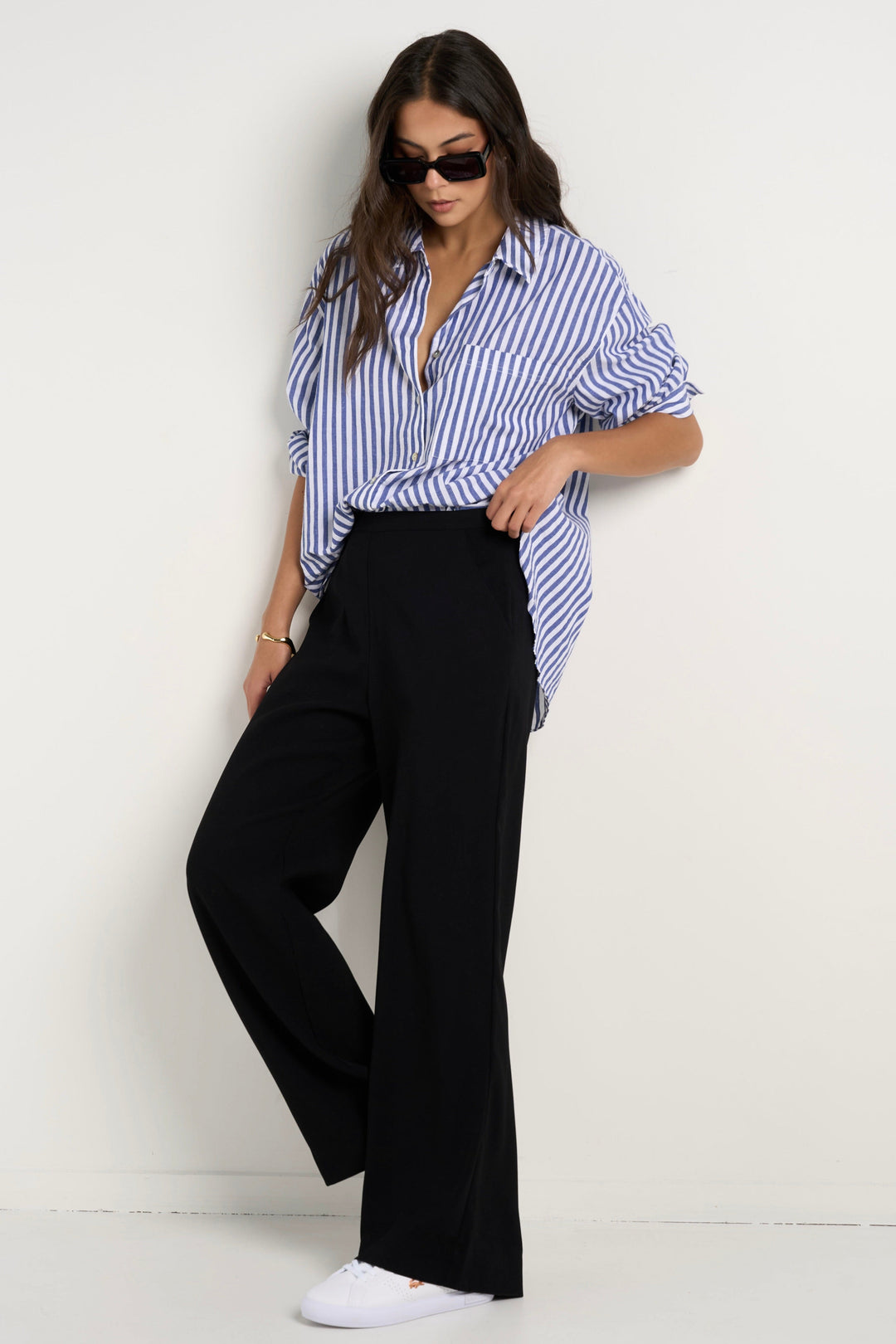 Best Life Black Soft Crepe Wide Leg Pant