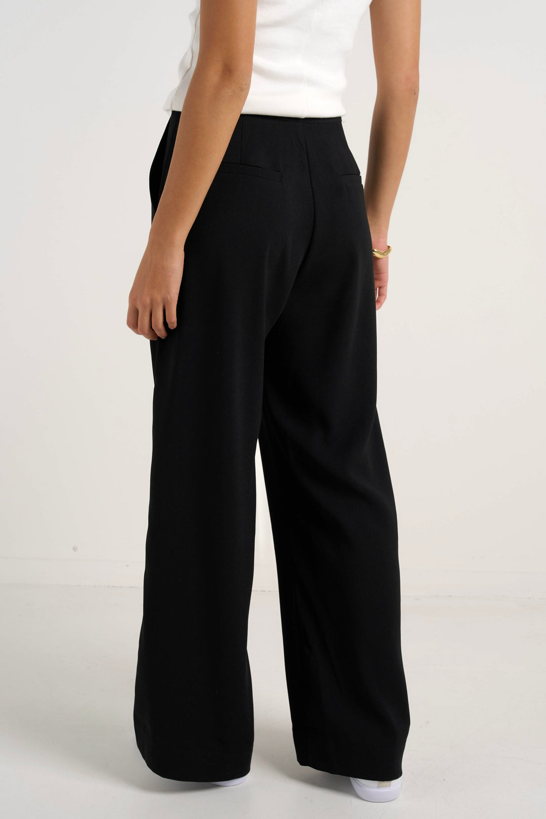 Best Life Black Soft Crepe Wide Leg Pant