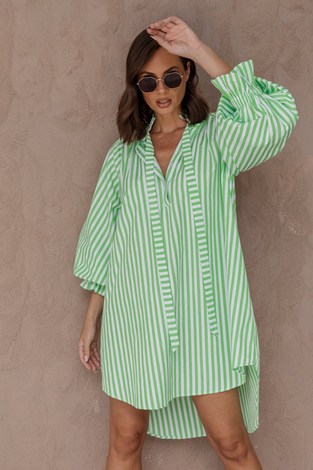 LYCIUM Dress Lime Stripe