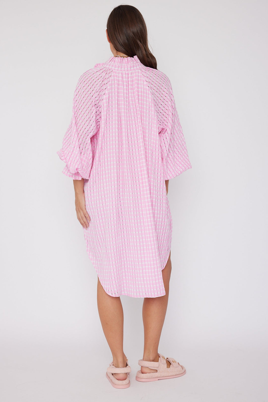 LYCIUM Dress Chequer Pink