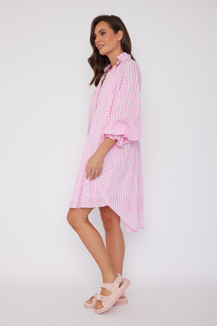 LYCIUM Dress Chequer Pink