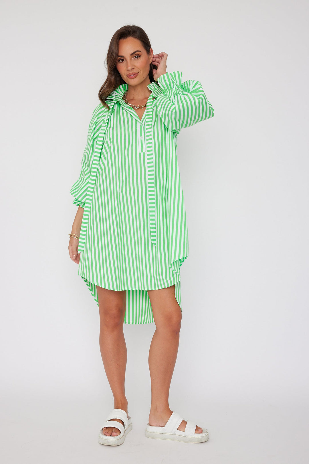 LYCIUM Dress Lime Stripe