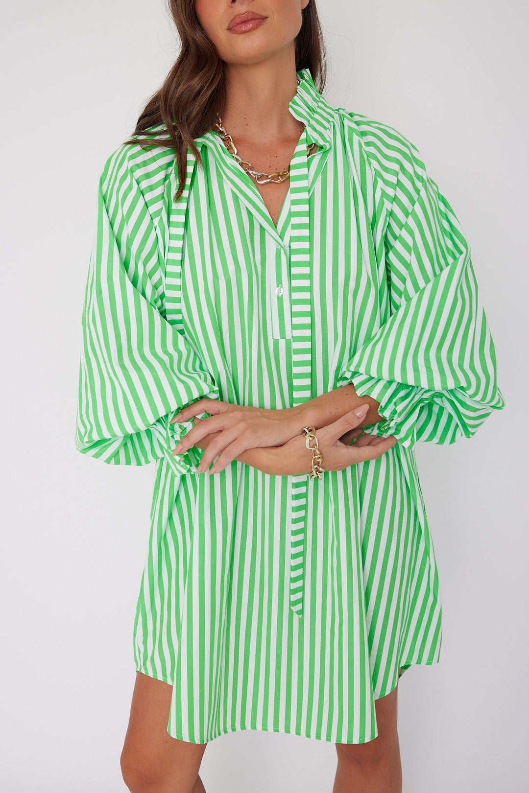 LYCIUM Dress Lime Stripe