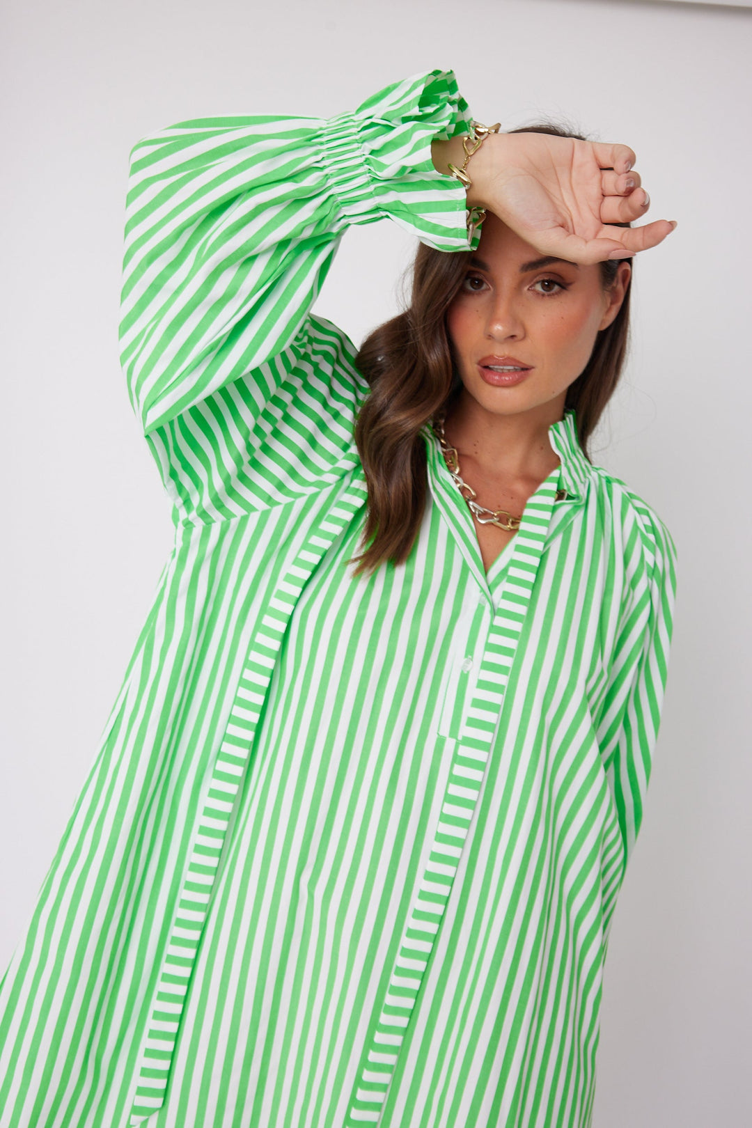 LYCIUM Dress Lime Stripe