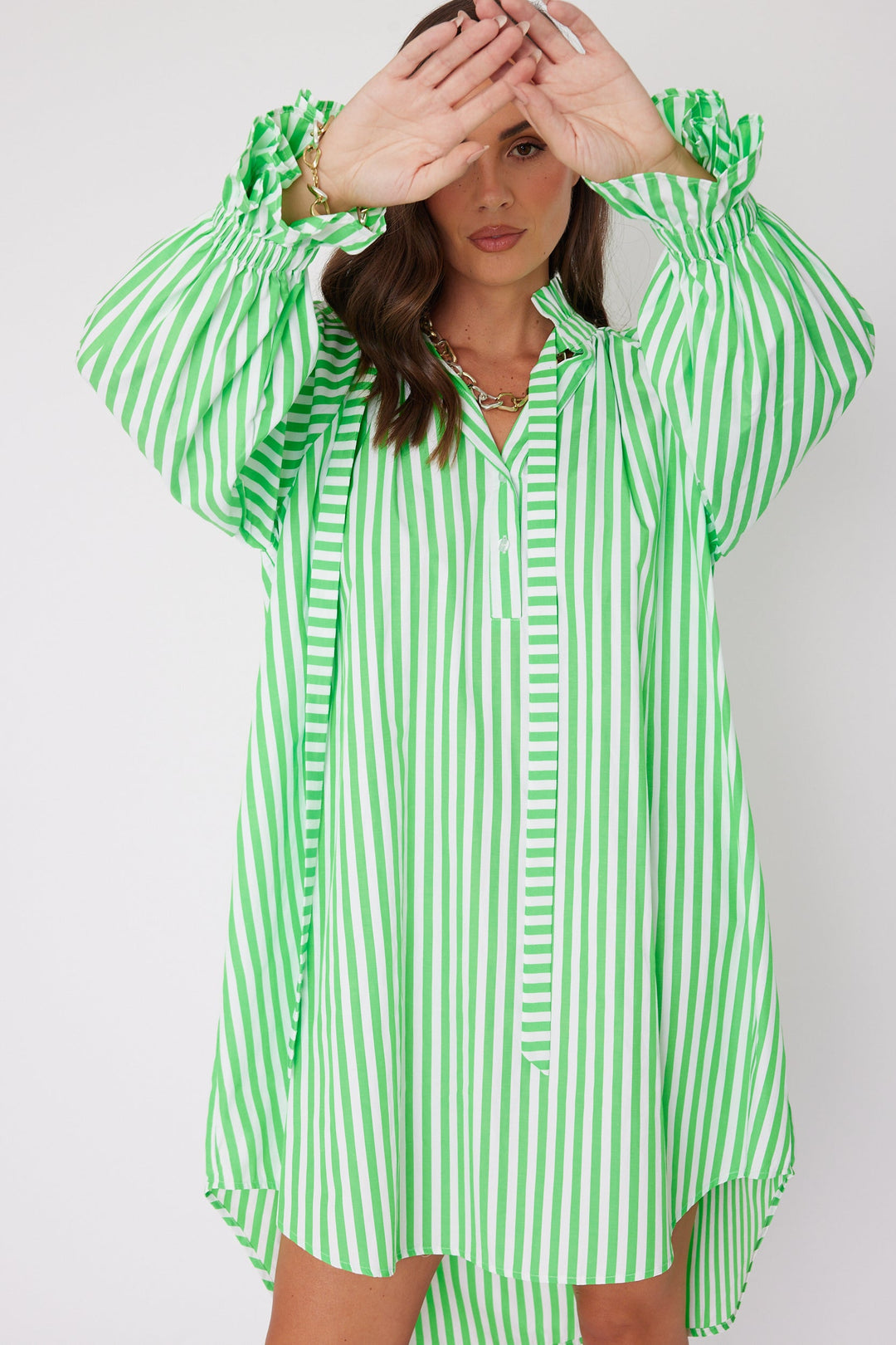 LYCIUM Dress Lime Stripe