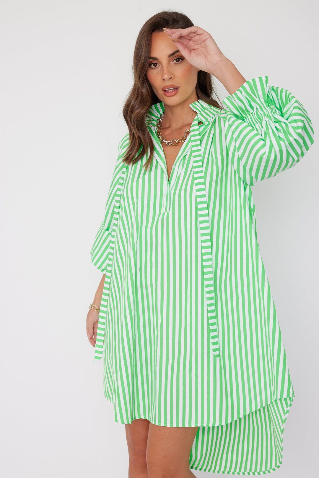 LYCIUM Dress Lime Stripe