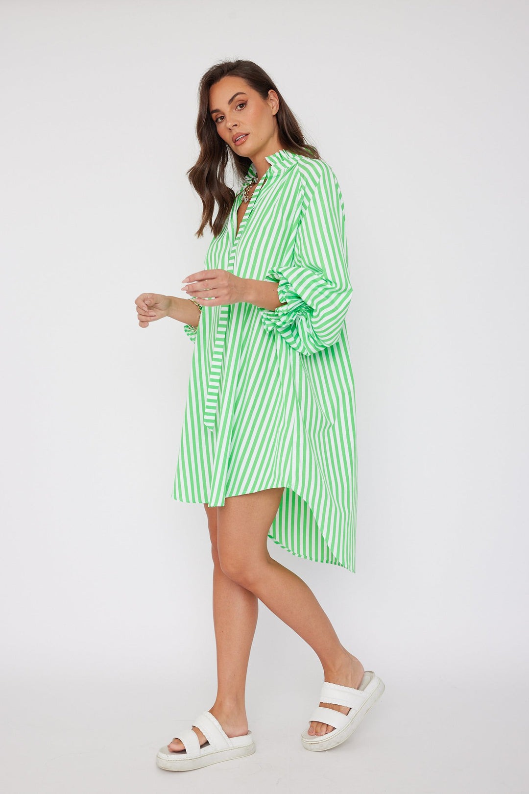 LYCIUM Dress Lime Stripe