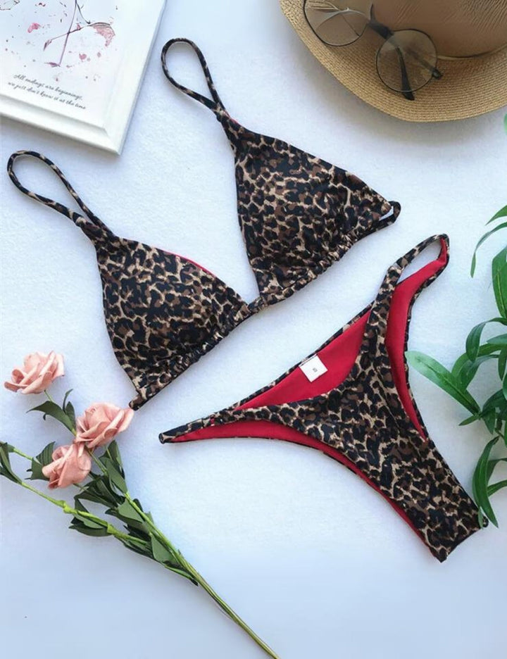 Silje - Bikini set - Padded bra with leopard