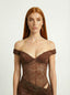Café Noir Lace Dress Brown