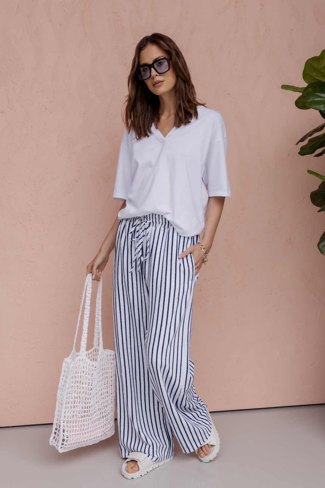 JOJO Pants Navy Stripe