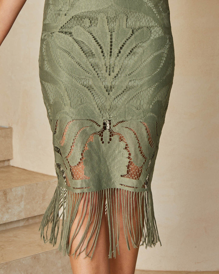 Olivia Dress - Moss Green