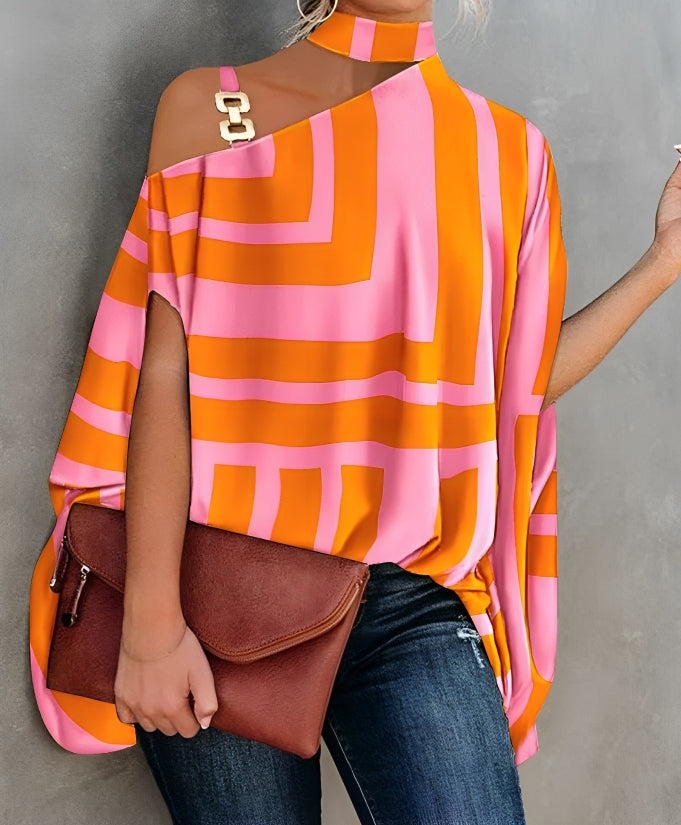 Janice - Colorful short-sleeve blouse