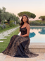 Caitlyn Leopard Print Lace-Up Waist Maxi Dress