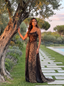 Caitlyn Leopard Print Lace-Up Waist Maxi Dress