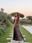 Caitlyn Leopard Print Lace-Up Waist Maxi Dress