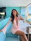 Carol Cowl Neck Draped Mini Dress