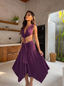 Nathalie Open-Back Draped Midi Dress