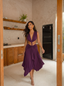 Nathalie Open-Back Draped Midi Dress