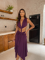 Nathalie Open-Back Draped Midi Dress