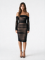 Remy Mesh Ruched Midi Dress