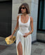 Alessandra | Pleated Backless Slim Maxi Dress