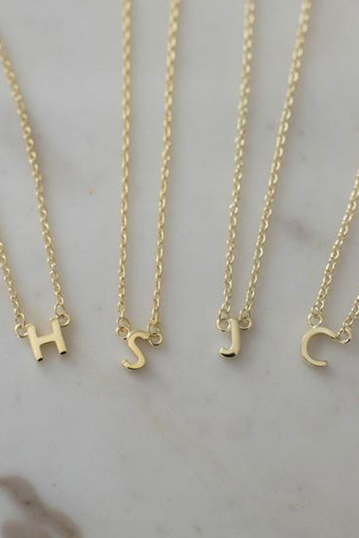 Little Letter Single Gold Necklace